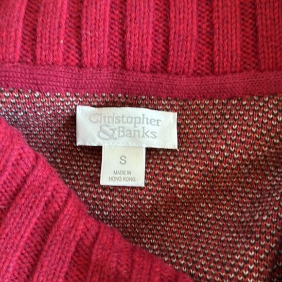 Christopher Banks Orange Brown Button Front Cardigan Long Sleeves sz Small - Picture 3 of 6